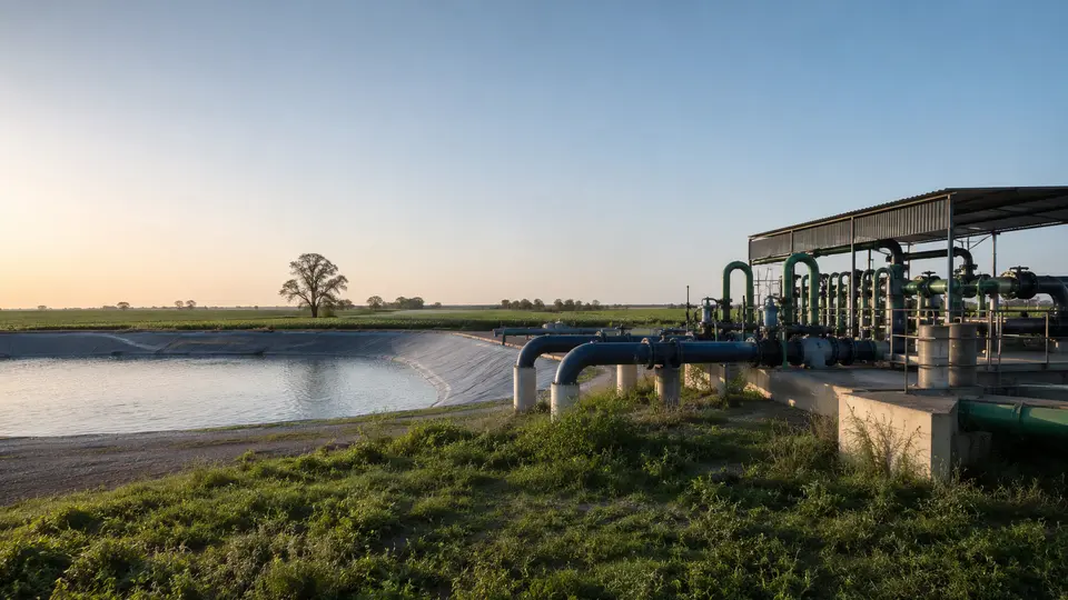 Captación, bombeo e infraestructura hidráulica en campo